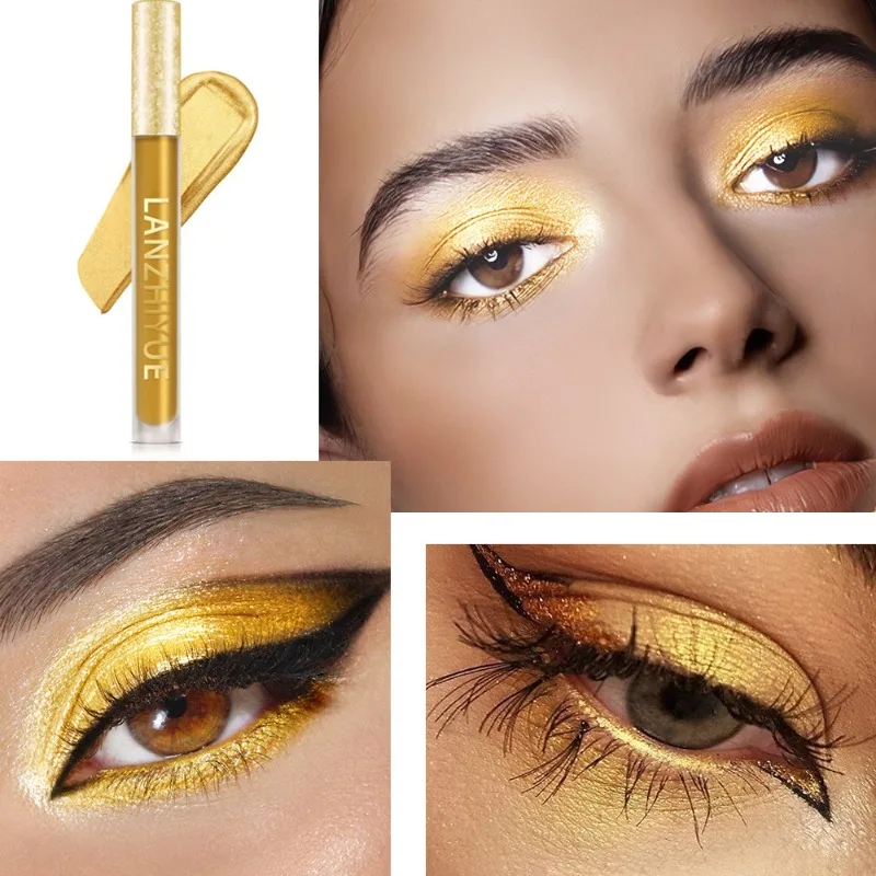 Goldener flüssiger Lidschatten, Meerjungfrau, Prinzessin, flüssiger Lidschatten, europäischer und amerikanischer Pearl Shimmer, flüssiger Lidschatten, Lipgloss