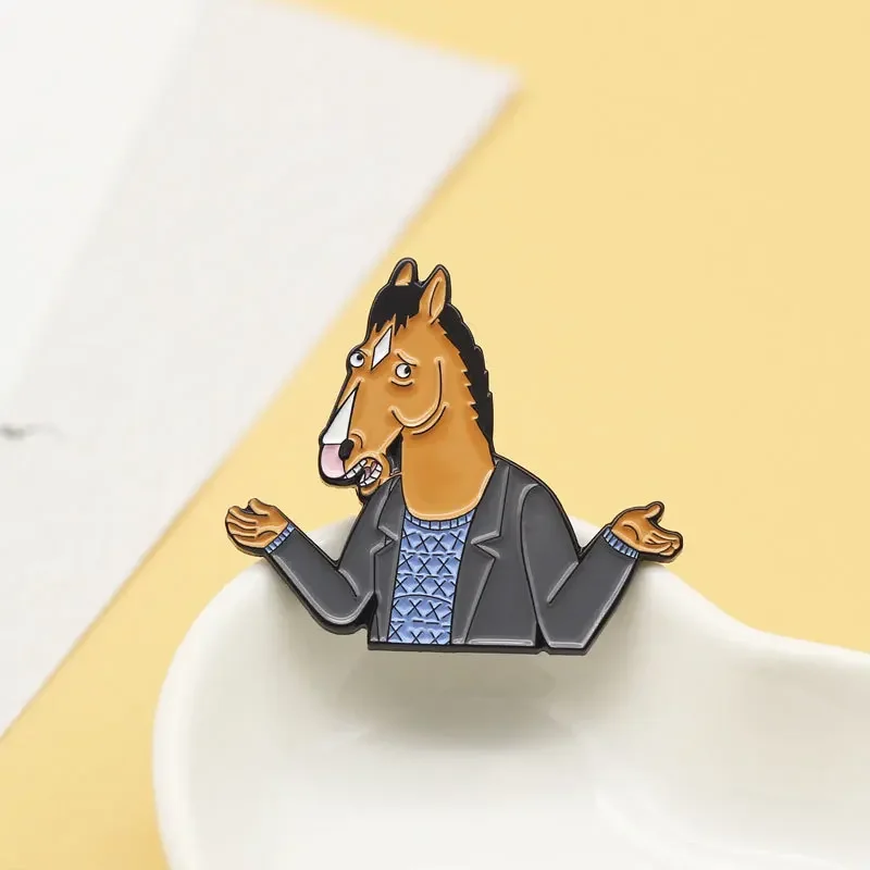 Alfinete de lapela para roupas, Broches na mochila Maleta Badge Decoração de jóias Presentes para amigo BoJacks Horseman Enamel Pin