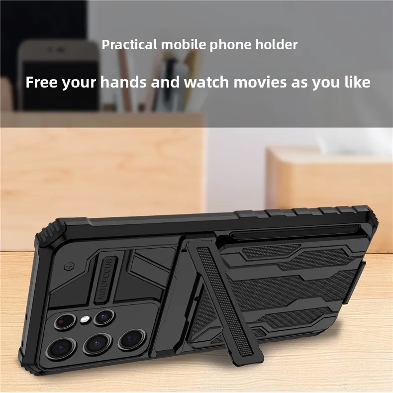 For Samsung Galaxy A02 A12 A32 4G Military Rugged Phone Case With Shock-Absorbent with Card Slot Wrist Strap Detachable Case