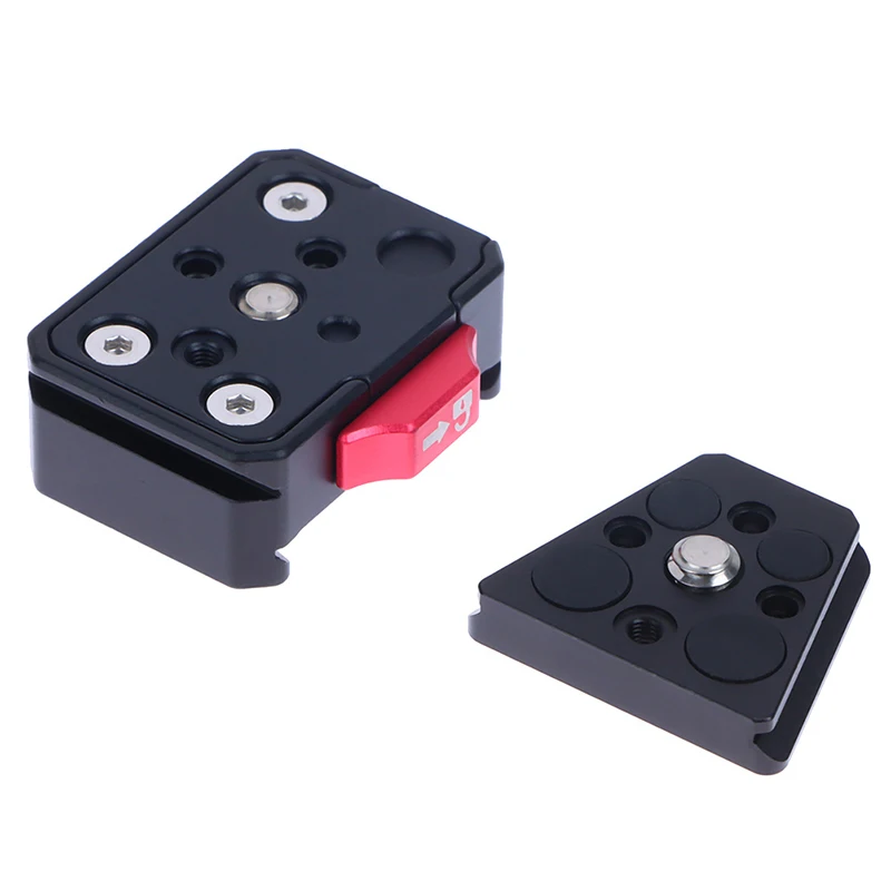 Quick Release Plate Clamp V-Lock Mount for DSLR Action Camera 38mm Tripod Adapter Mount Plate Board Shoulder Strap Clamp Adapter