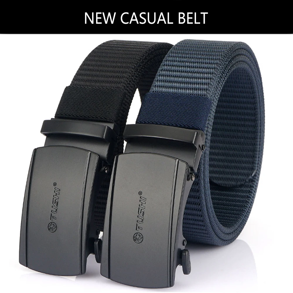 TUSHI New Tactical Belt Metal Automatic Buckle Quick Release Belt Alloy Casual Tooling Training Belt Men's Trousers Outdoor Belt