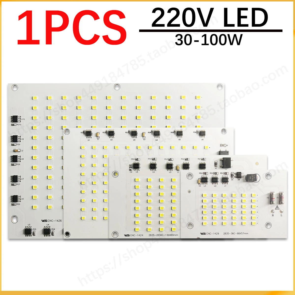 Floodlight Repair LED PCB Plate 30W 50W 70W 100W AC220V SMD2835 Light Source Panel For Outdoor Lamp Replace DIY Kits