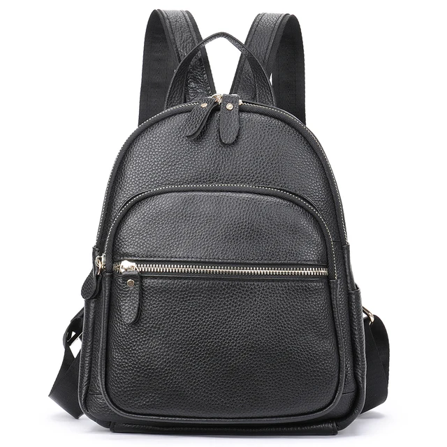 Woman Travel Bag BGenuine Leather Backpack Girls Female School Bag Soft Cowskin Lady Bagpack Double Shoulder Travel Backpack