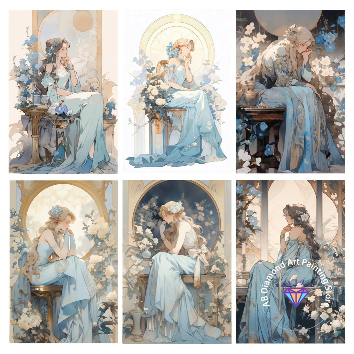 

Elegant female scenery AB diamond painting kit 5D DIY diamond embroidery cross stitch handmade art gift crafts home decoration