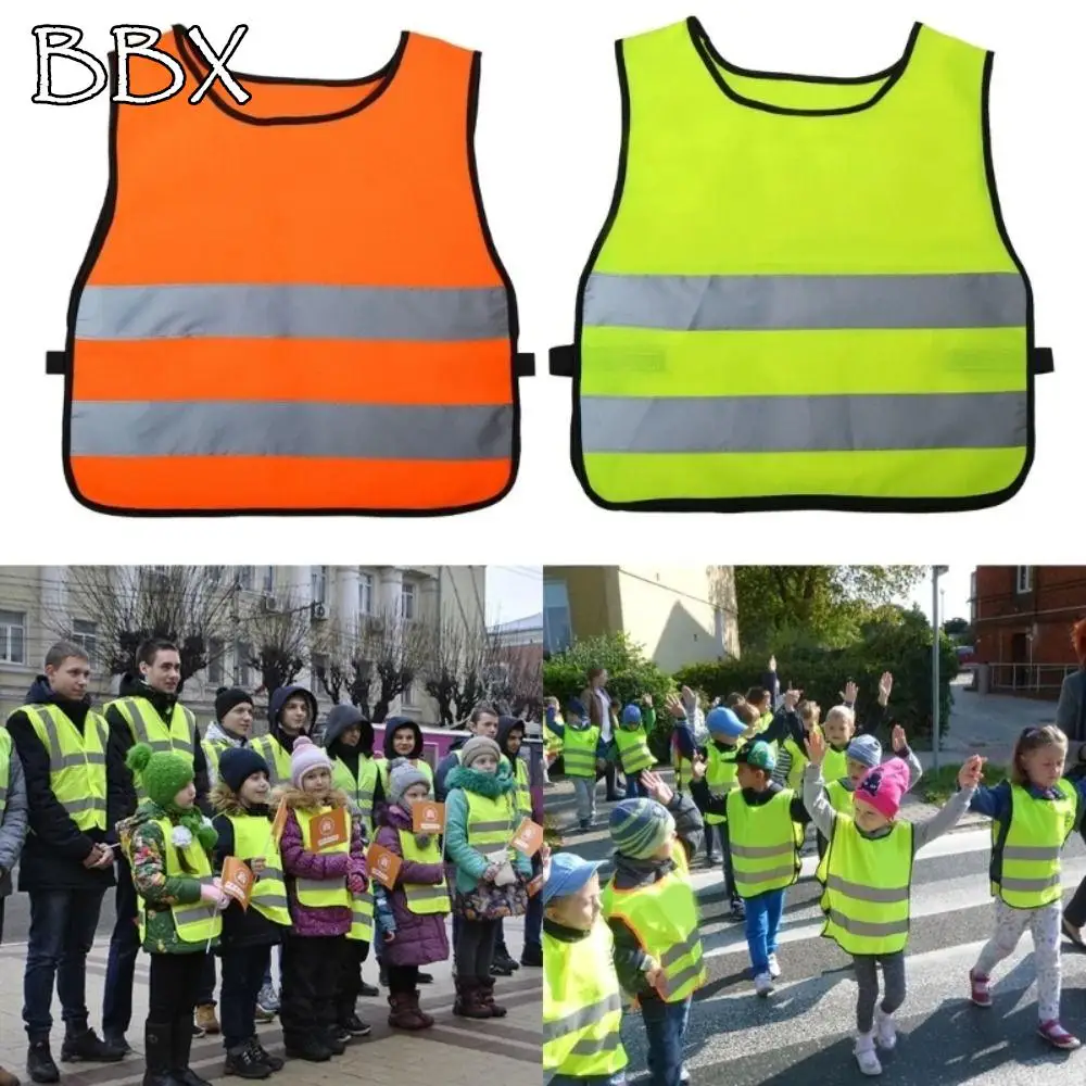 

Casual High Visibility Kids Safety Vest Breathable Comfortable Reflective Vest Jacket Fashion Traffic Waistcoat Outdoor