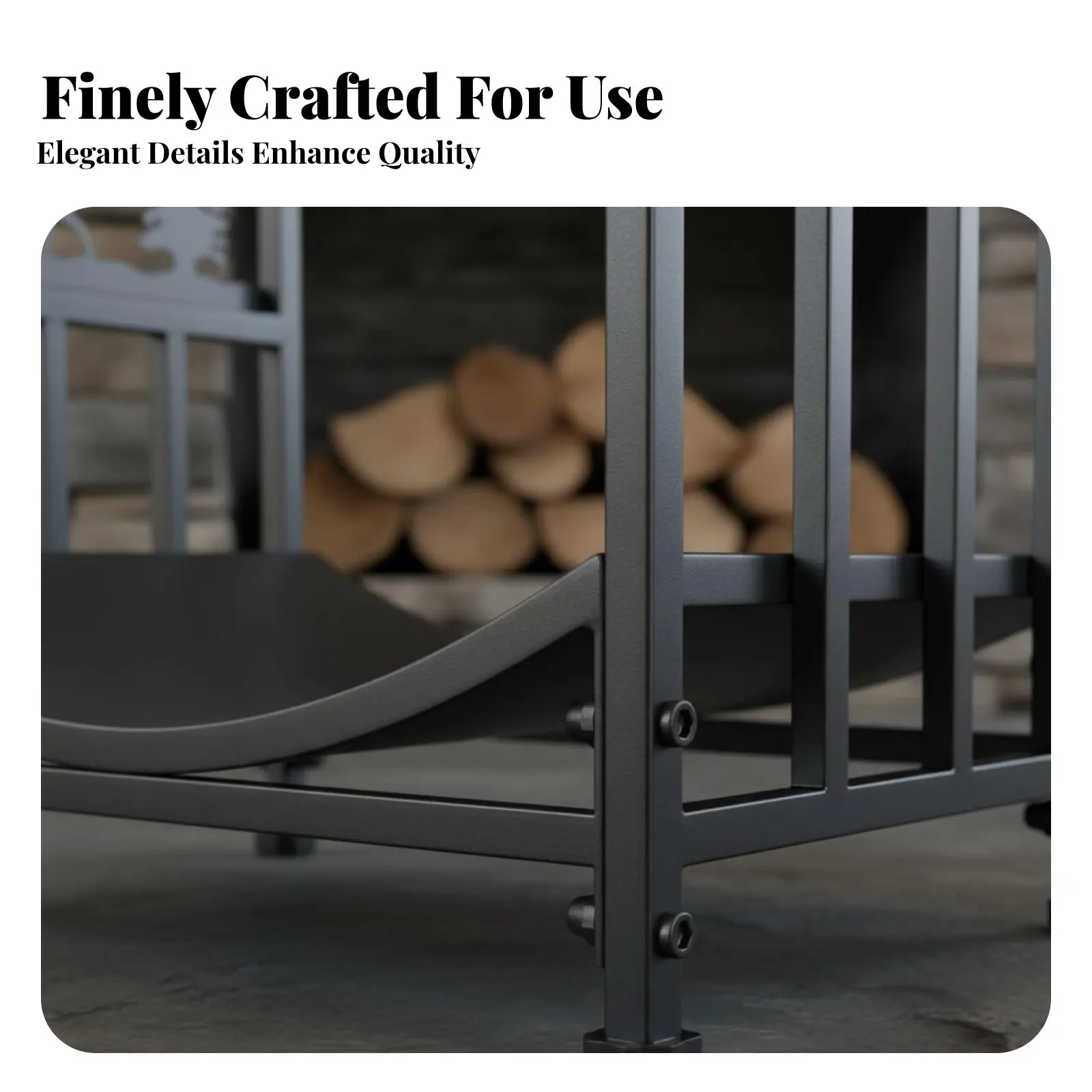 

Прочная подставка для дров из кованого железа, устойчивая конструкция, легко собирается