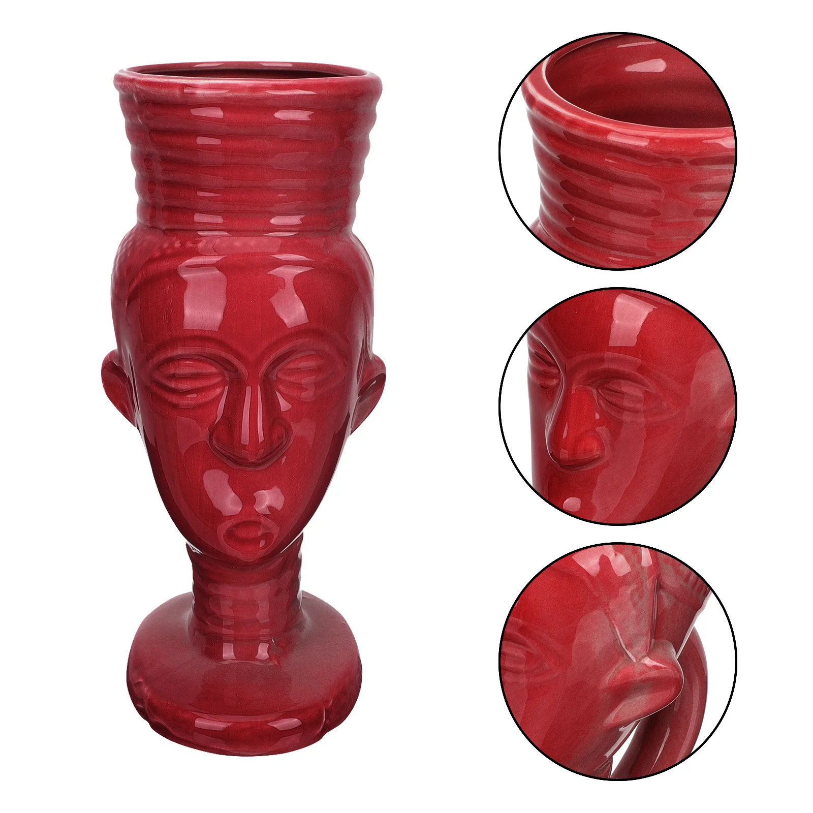 

Hawaii Style Whisky Cup Premium Ceramic Creative Red Wine Cup Retro Cocktail Drinking Glass Bar Decoration Tiki Bar Decorations