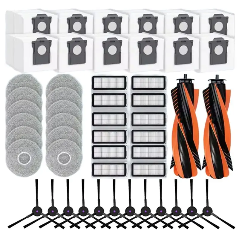 Piezas de repuesto A39M para Cecotec Conga X70, accesorios, Cepillo Lateral principal, filtro HEPA, almohadilla para fregona, bolsa para el polvo