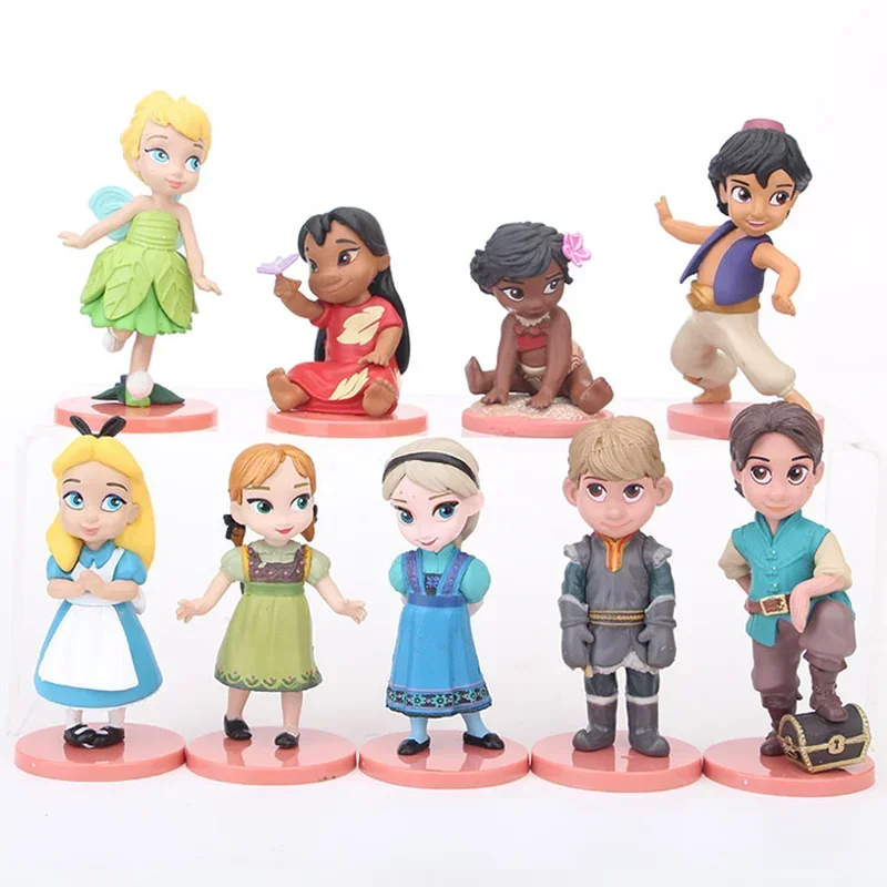 Disney Princess Rapunzel Snow White Cinderella Bell Fairy PVC Action Figures Disney Dolls Toys Girls Gift