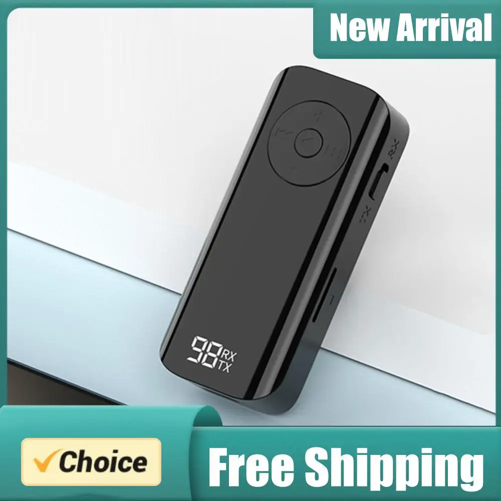 BT 5.3 Jack Audio Receiver 3.5mm Wireless Audio Receiver with LED Battery Display for Headphones/Laptop/Radio/Speakers