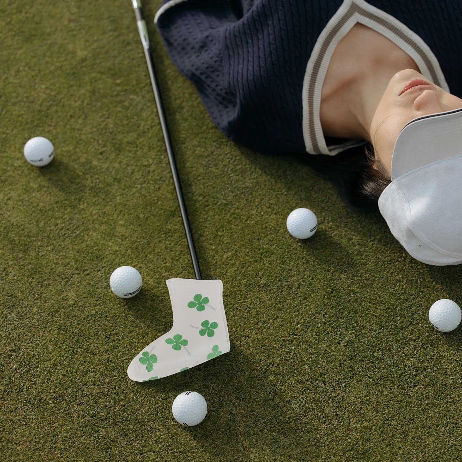 

Golfs Club Head Cover PU Protective Cover Soft Feel Retro Design Portable Golfs Club Protector Putter Protector