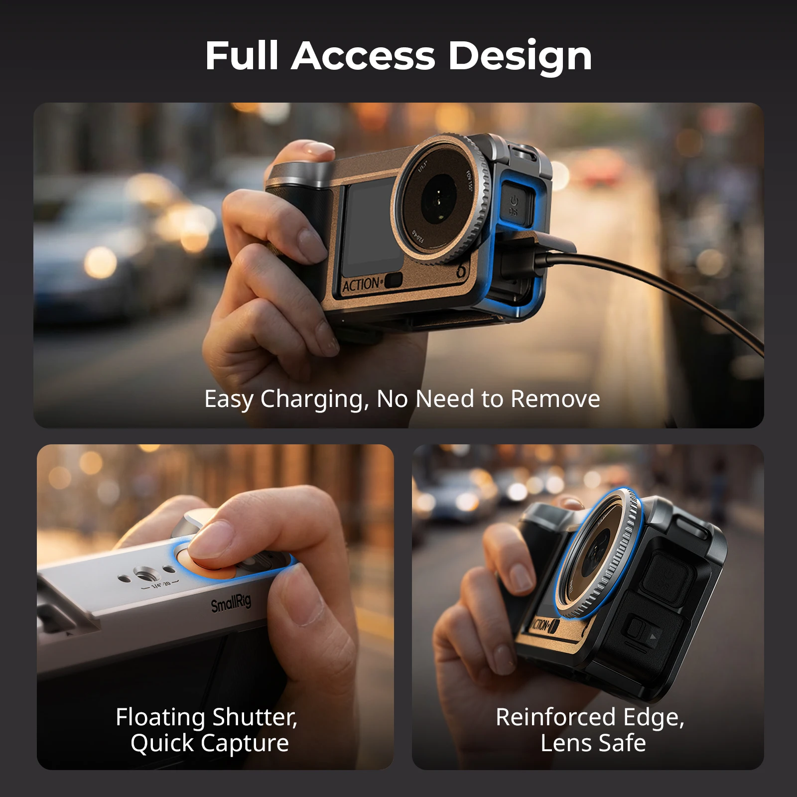 DJI OSMO Action 6용 SmallRig 카메라 케이지 키트 올인원 핸들 그립 키트 케이지(어깨끈 포함) 5891