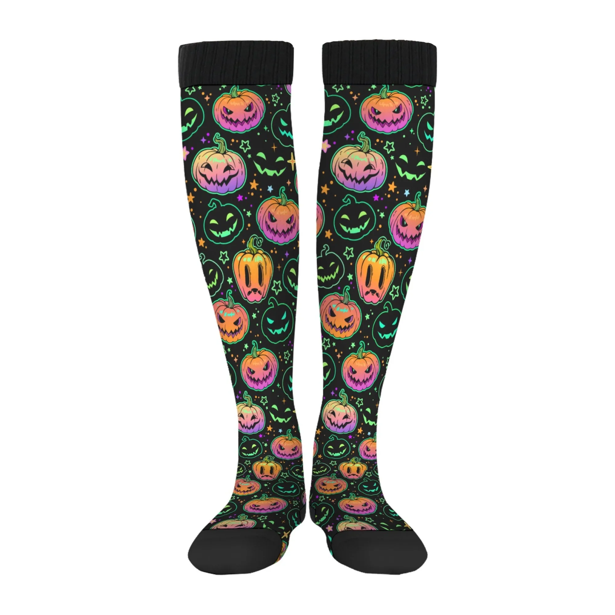 Новые чулки с изображением тыквенного фонаря, забавные носки на Хэллоуин, удобные теплые нескользящие носки унисекс для отдыха, спортивные велосипедные носки