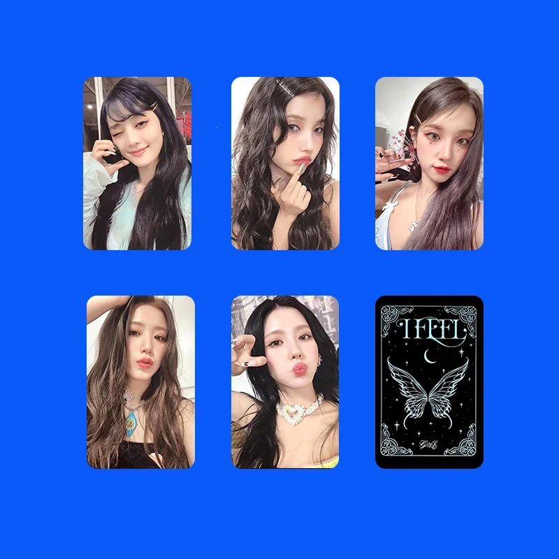 5Pcs/Set Kpop (G)I-DLE I FEEL QUEEN Photocard I FEEL Butterfly New Ablum Shuhua Soojin Miyeon Yuqi Soyeon Postcard For Fans Gift