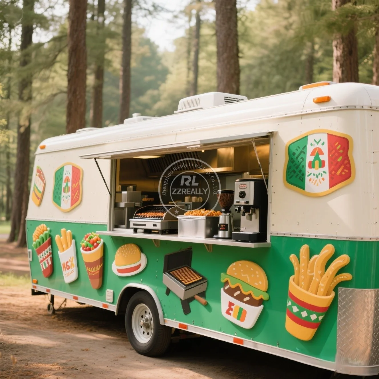 

Europe Standard Food Truck Mobile Ice Cream Pizza Coffee Concession Trailer Food Cart