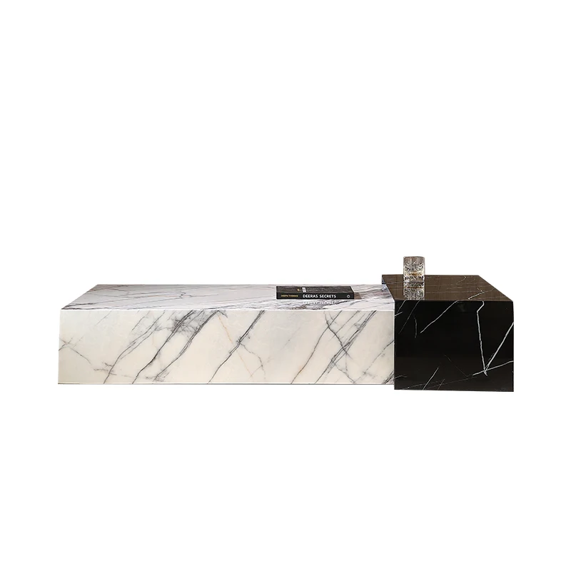 

Marble coffee table light luxury creative design Italian minimalist living room high-end square home