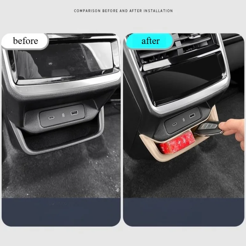 DOMEN New For Geely Monjaro Xingyue L 2025 Rear Exhaust Air Outlet Silicone Storage Box Original Car Color Interior Decoration S