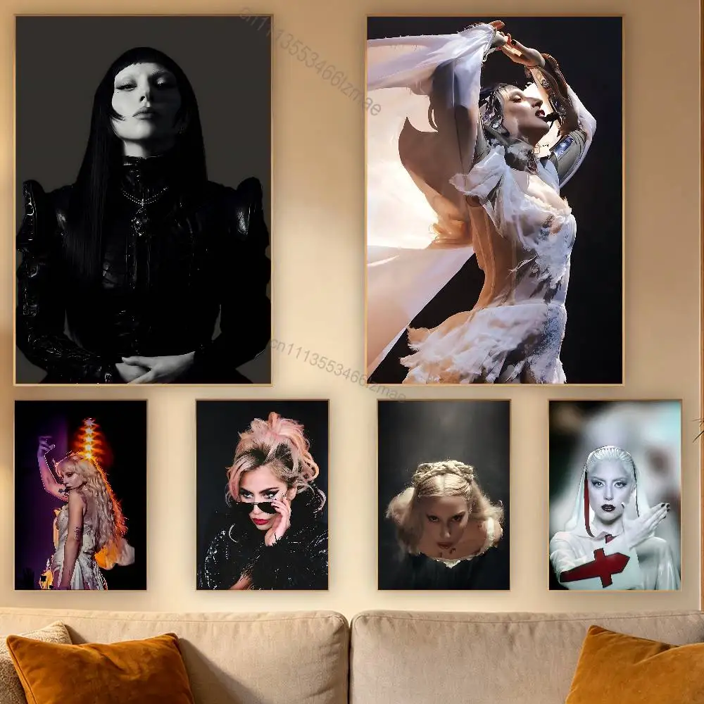 

L-Lady G-Gaga R-Runway Retro Fashion Pictorial Poster Sticky Poster Paper Sticker DIY Room Bar Cafe Wall Decor Gift