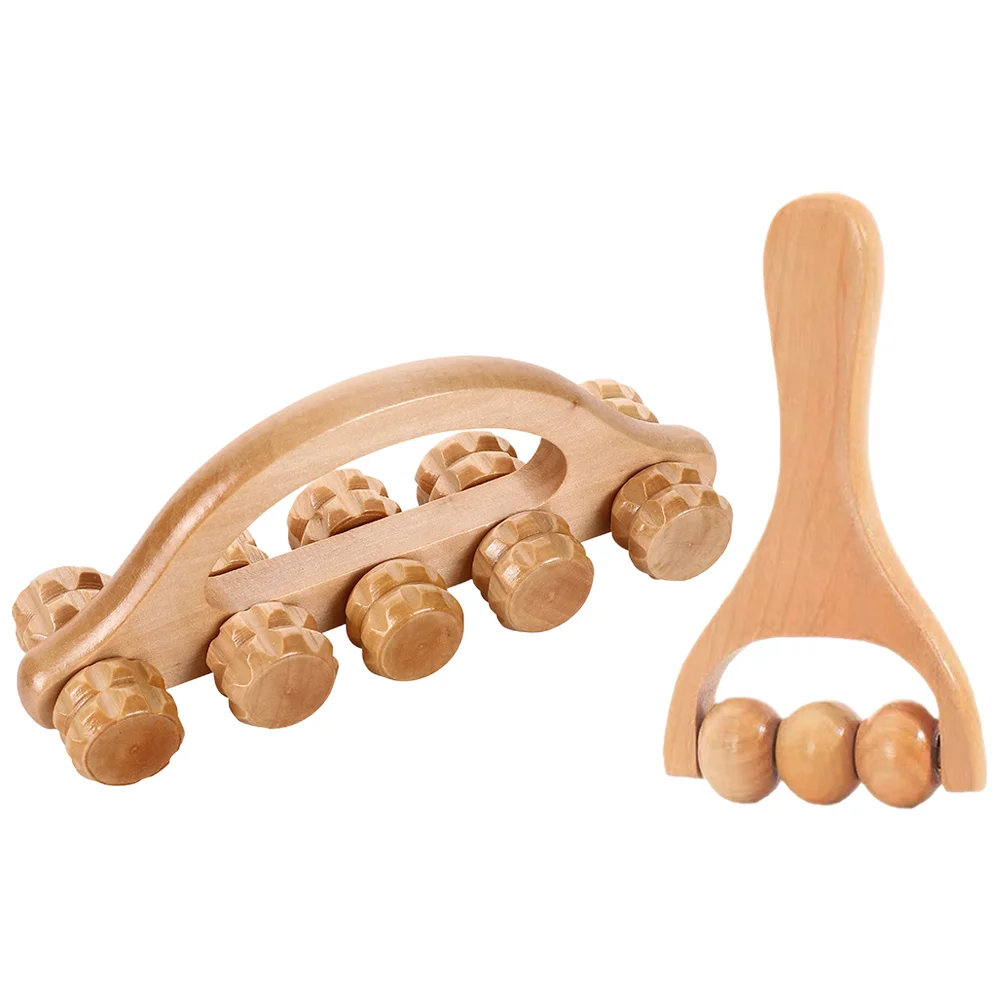 

2 Pcs Wooden Massager Muscle Roller Stick Calf for Muscles Walker Tool Cellulite