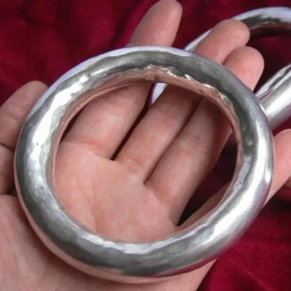 Smooth Large Hollow Exaggerated Bracelet Ethnic Jewelry Personality Jewelry Handmade Miao Silver Bracelet