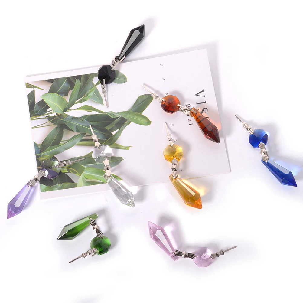 

20pcs Octagon Bead Hangings Clear Crystal Prisms For Chandelier Curtain Window Diy Decor Suncatcher Pendant Drop Ornaments