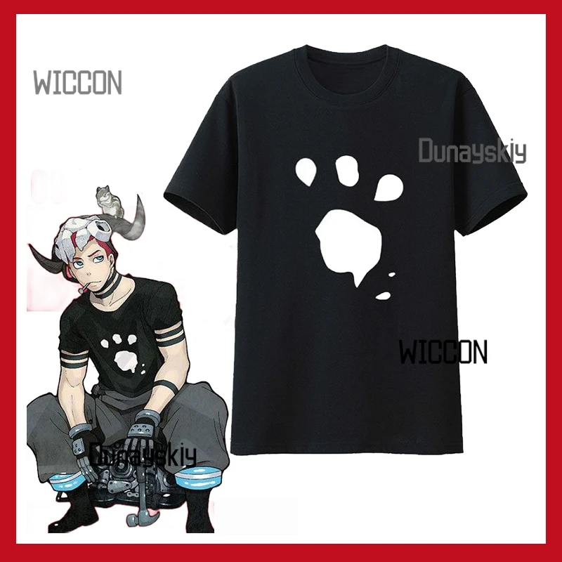 

Хлопковая футболка Fire Force с аниме-унисекс, повседневная летняя футболка для Хэллоуина и повседневной носки, косплей