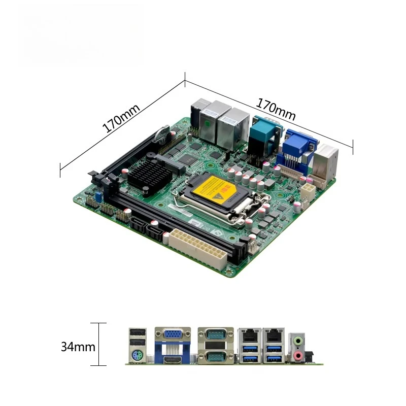 Q250 LGA1151 Mini ITX Industrial Motherboard Dual DDR4 64GB RAM 2 LAN HD VGA 6 COM PCIe X16 Embedded Desktop Mainboard