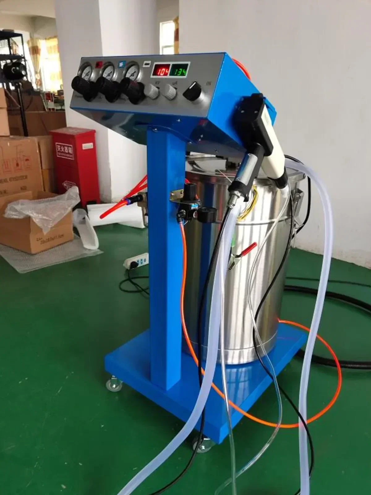 SIHAO Model WX‑958 Electrostatic Powder Coating Spray Gun Machine, 50W Power / 45L Large Hopper, 450g/min Output Flow, Professional Powder Spraying Equipment for Home Appliance Surface Coating