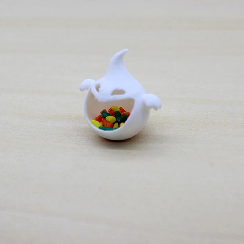 2Pcs Halloween Miniature Scene Ornaments – Candy Box Dollhouse Candy Jar Small Furniture Decor for Dollhouses