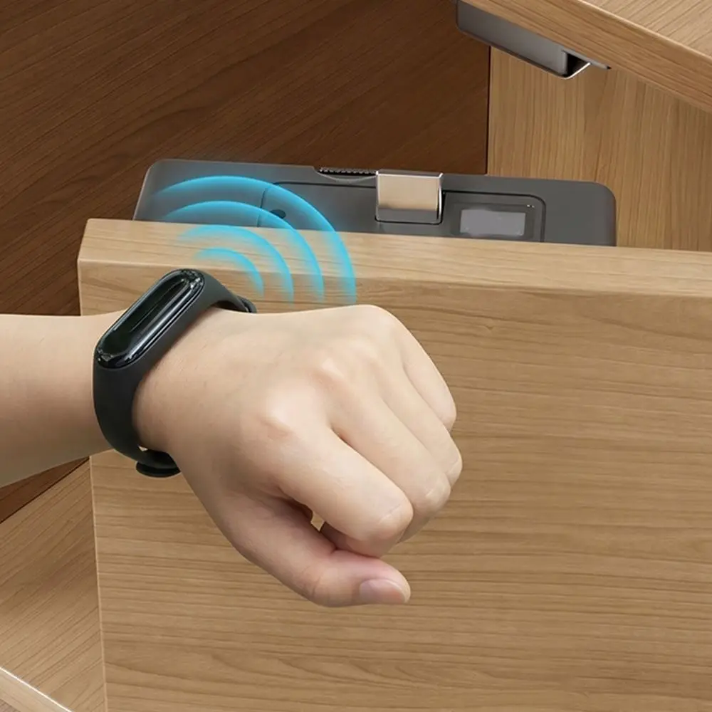 Non Perforated NFC Sensing Drawer Card Lock Invisible Design Battery Display Cabinet Lock Double Opening Card Swiping