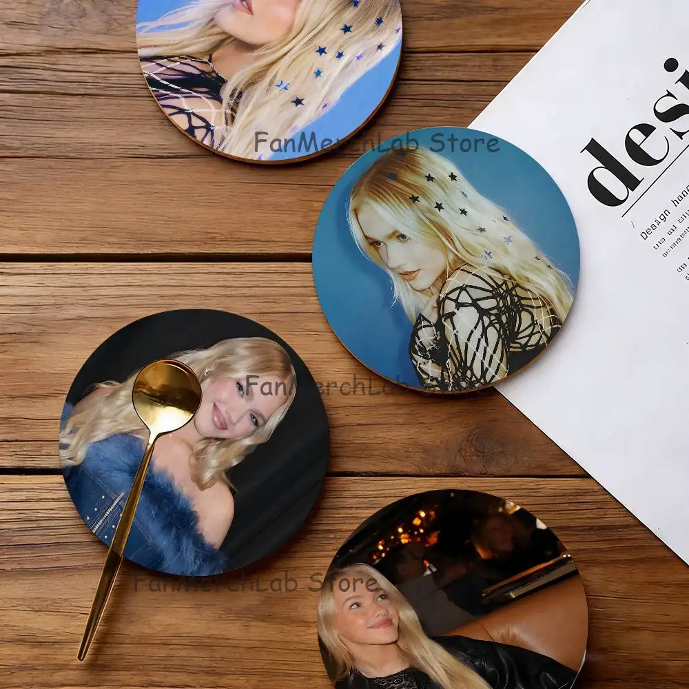 

F-Freya S-Skye Wood Coaster Set - Heat Resistant For Tea & Coffee, Home Cafe Decor Holiday Gift