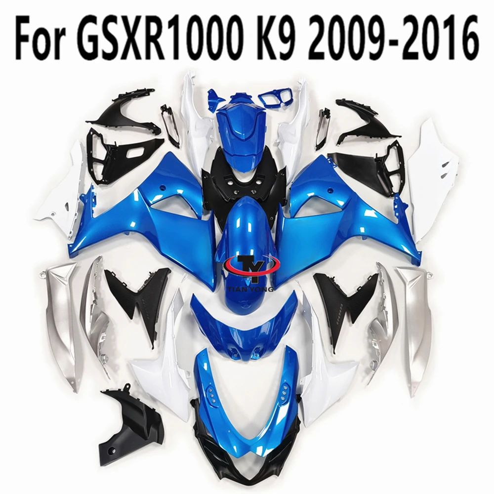 

Motorcycle Fairing Kit For Suzuki GSXR1000 2009 2010 2011 2012 2013 2014 2015 2016 K9 GSXR 1000 Bodywork Blue Silver Cowling