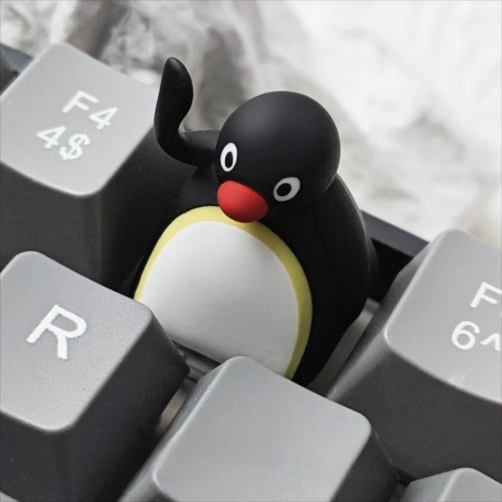 Resin Material Mechanical Keyboard Keycaps Cute Design Creative Design Pingu Penguin Keycaps Cartoon Design Single Keycap