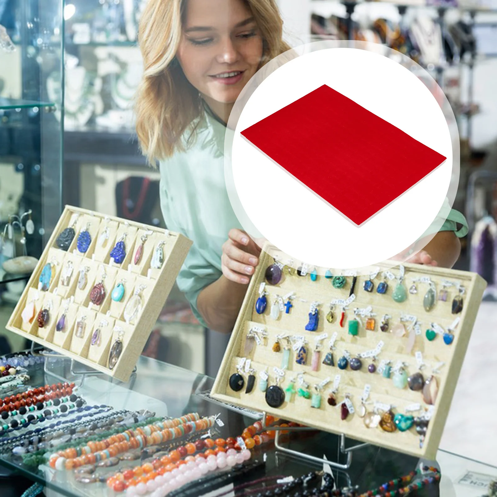 

Jewelry Box Insert Soft Sponge Pad Ring Earring Display Organizer Protective Cushion Jewelry Storage Tray Display Mat Showcase