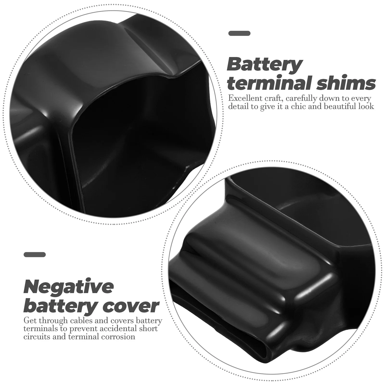 

2Pcs Terminal Protector Covers Soft Flame-Retardant PVC Insulation Caps Positive Negative Cable Sheaths for Car Truck