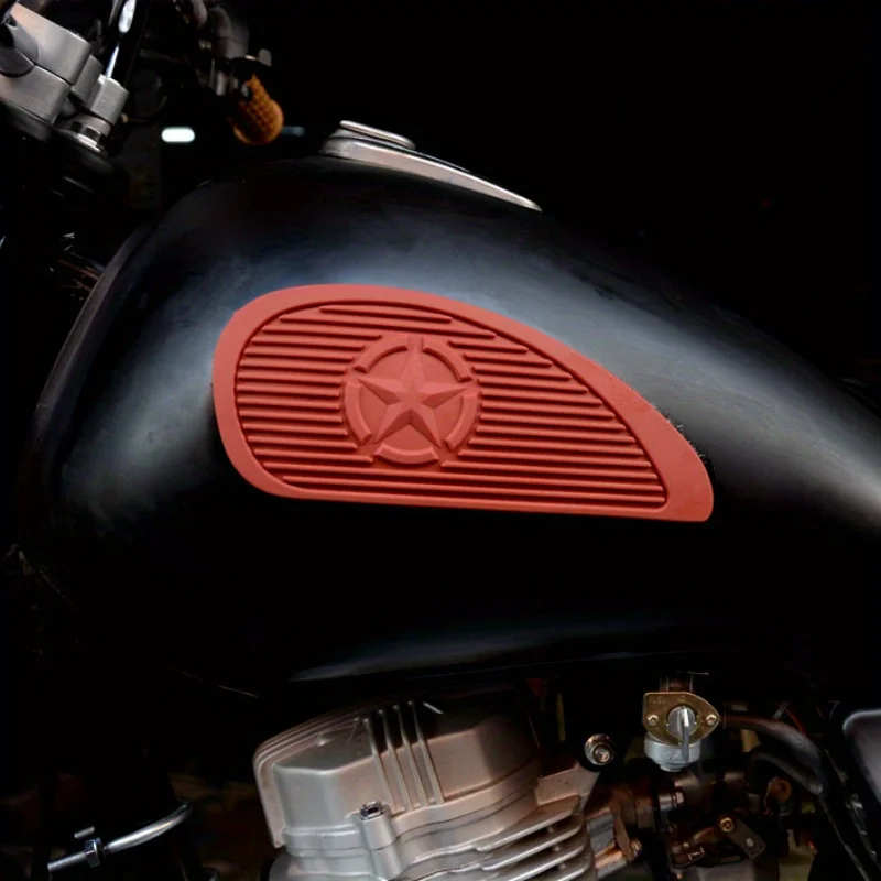 1 زوج كلاسيكي خمر خزان للدراجات النارية الركبة وسادة الرجعية دراجة نارية خزان الوقود الغاز المطاط ملصقات وسادة واقية غمد