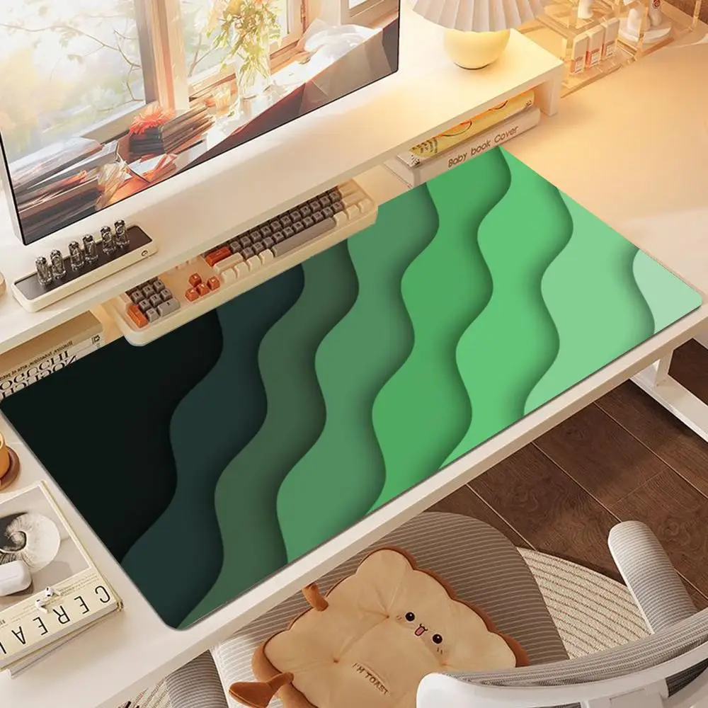 Abstract Layered Wave Pattern Large Mouse Pad, NonSlip Rubber Extended Desk Mat for Laptop Office Home Gaming Decor