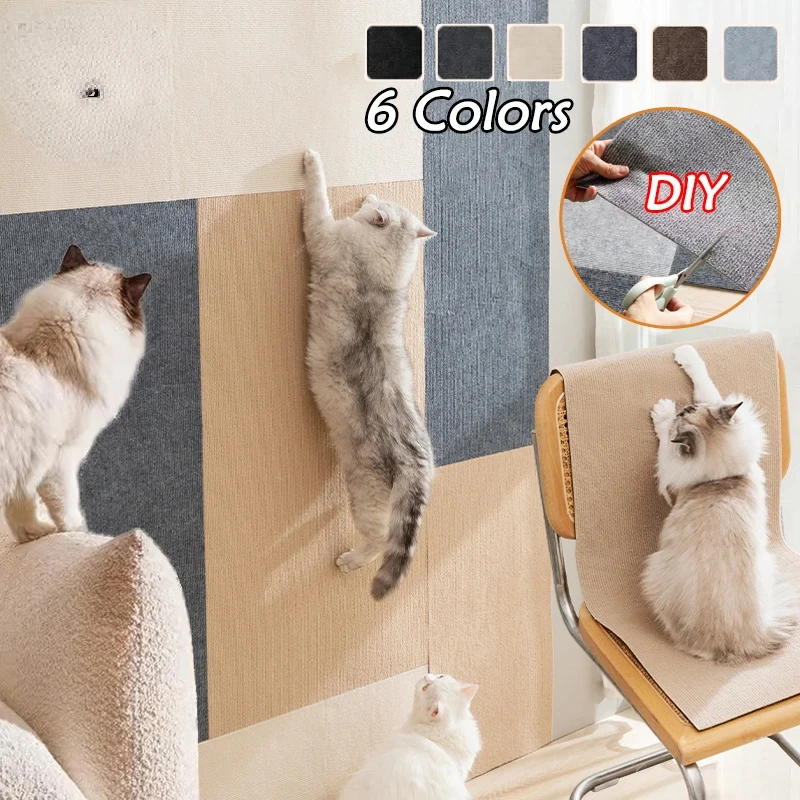 Cat Scratching Mat DIY Self-Adhesive Trimmable Carpet Cat Scratching Post Carpet for Anti-scratching Sofa Furniture Protection