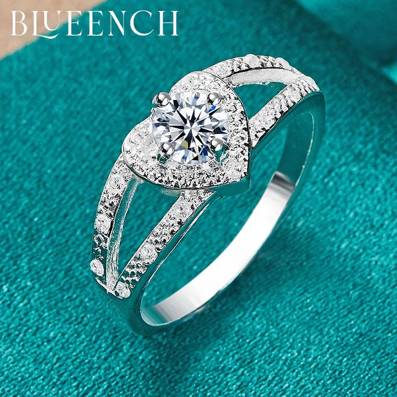 

Blueench 925 Sterling Silver Love Zircon for Women Proposal Wedding Party Romantic Temperament Fashion Jewelry