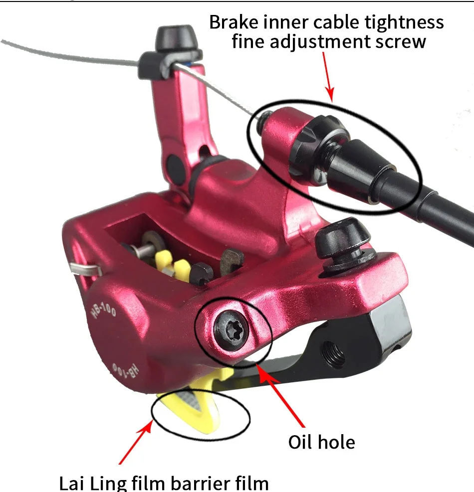ZOOM HB-100 Fahrrad-Bremssattel-Set MTB Hydraulische Seilzug-Scheibenbremsen Fahrrad-Ölbremse Fahrradbremsen-Zubehör – Detail 2