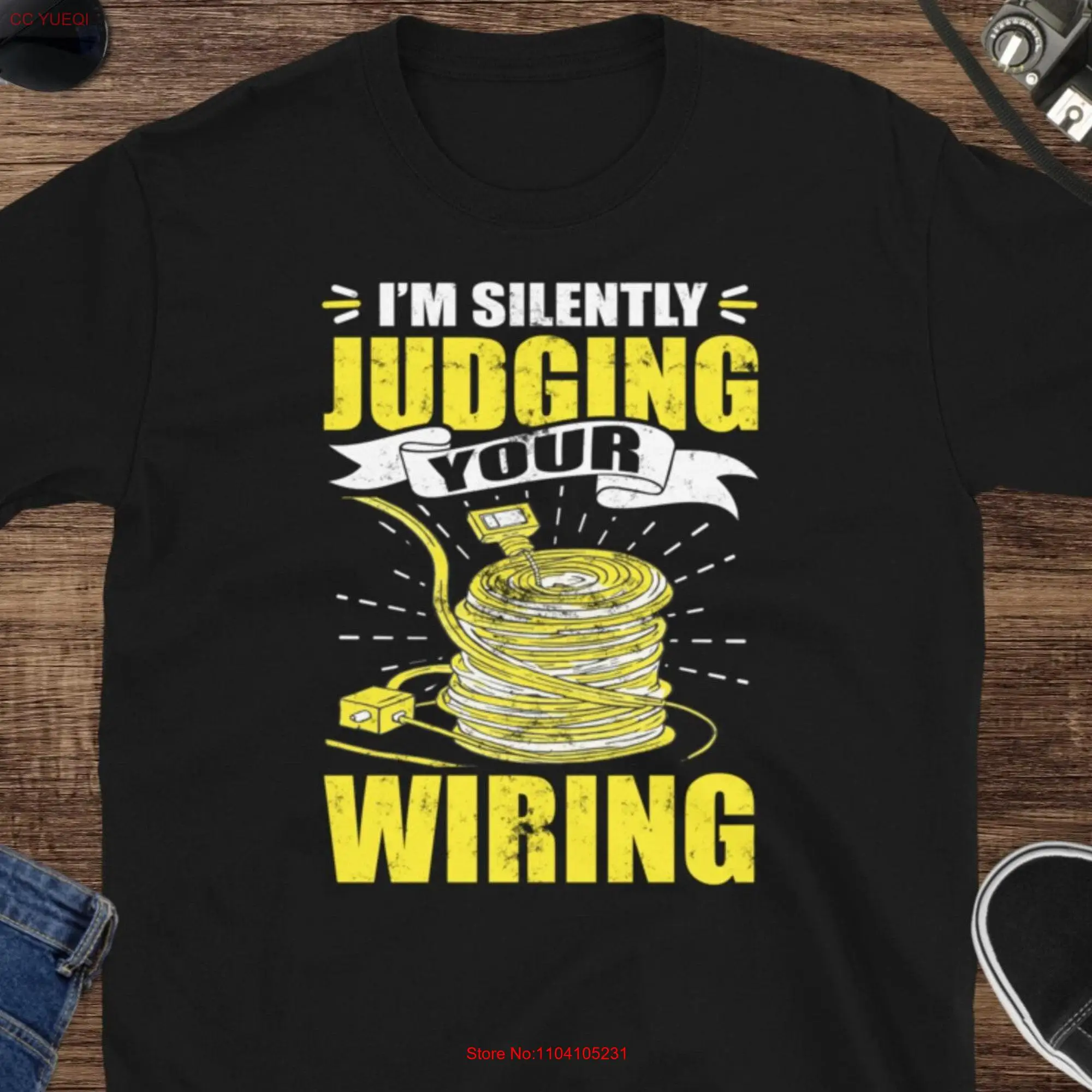 I'm Silently Judging Your Wiring T Shirt Funny Electrician Humor Perfect for Electricians long or short sleeves