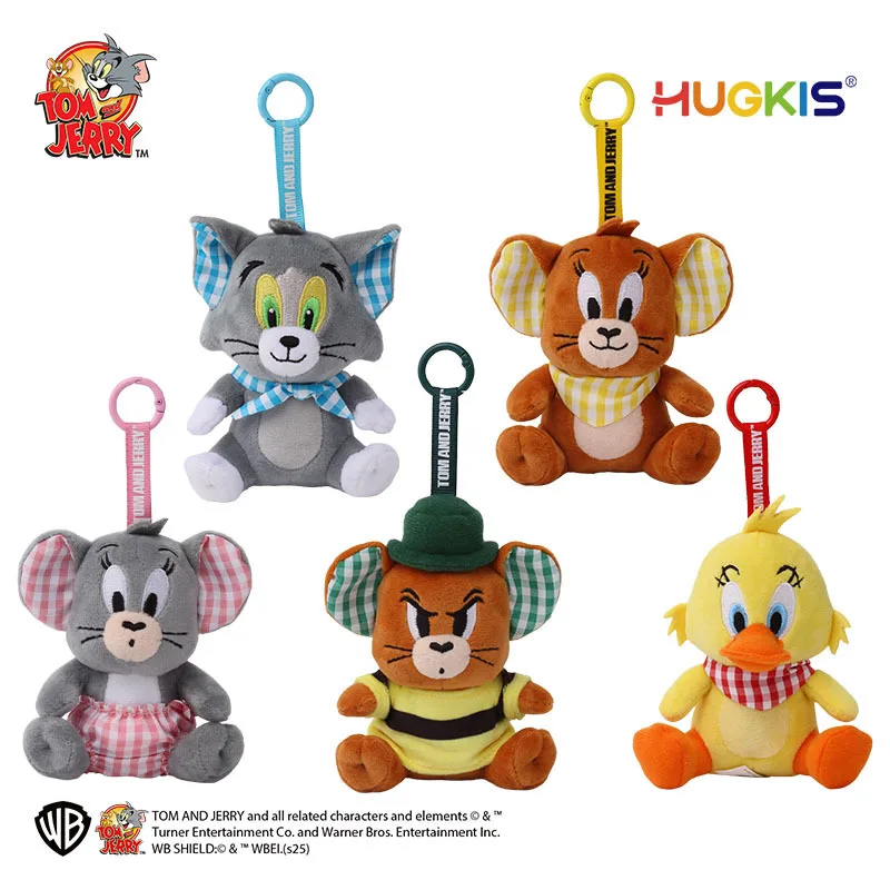 Porte-clés poupée en peluche Tom et Jerry, mignon, personnage de dessin animé Kawaii, sac à dos d'étudiant, cadeau décoratif, jouets de noël, cadeaux