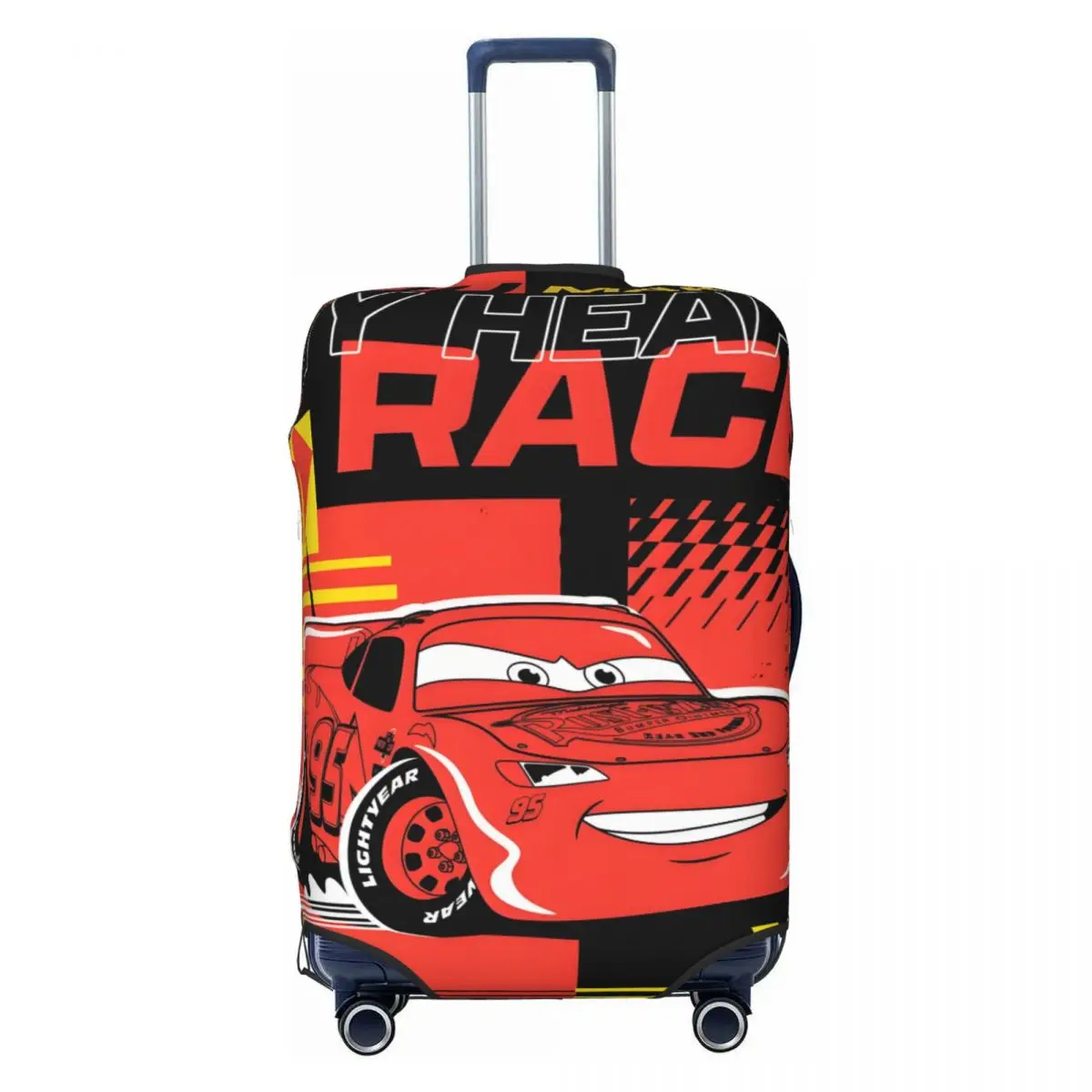 

Custom Lightning Car M-McQueen Travel Luggage Cover Elastic Cartoon Suitcase Cover Protector Fit 18-32 Inch