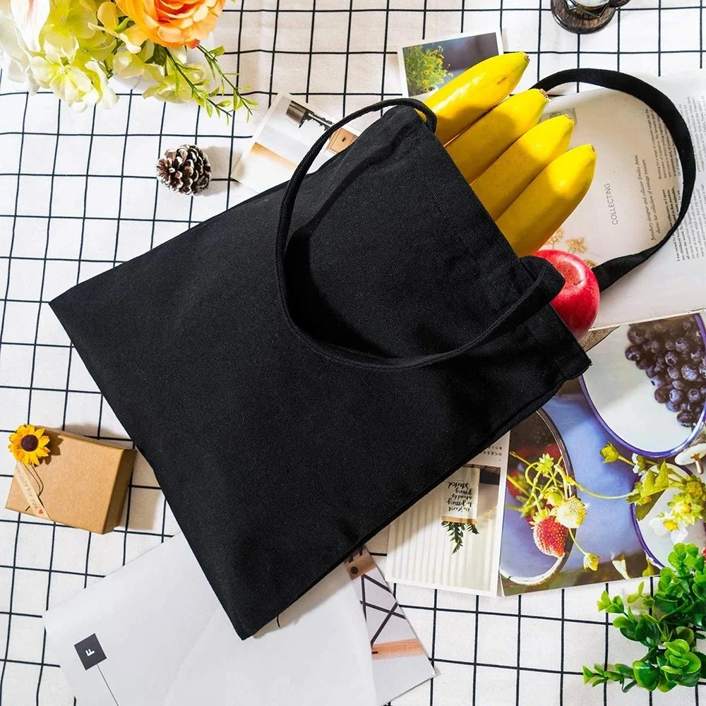 

Складная холщовая сумка-тоут для женщин, многоразовая эко-сумка для покупок, портативная сумка через плечо для хранения