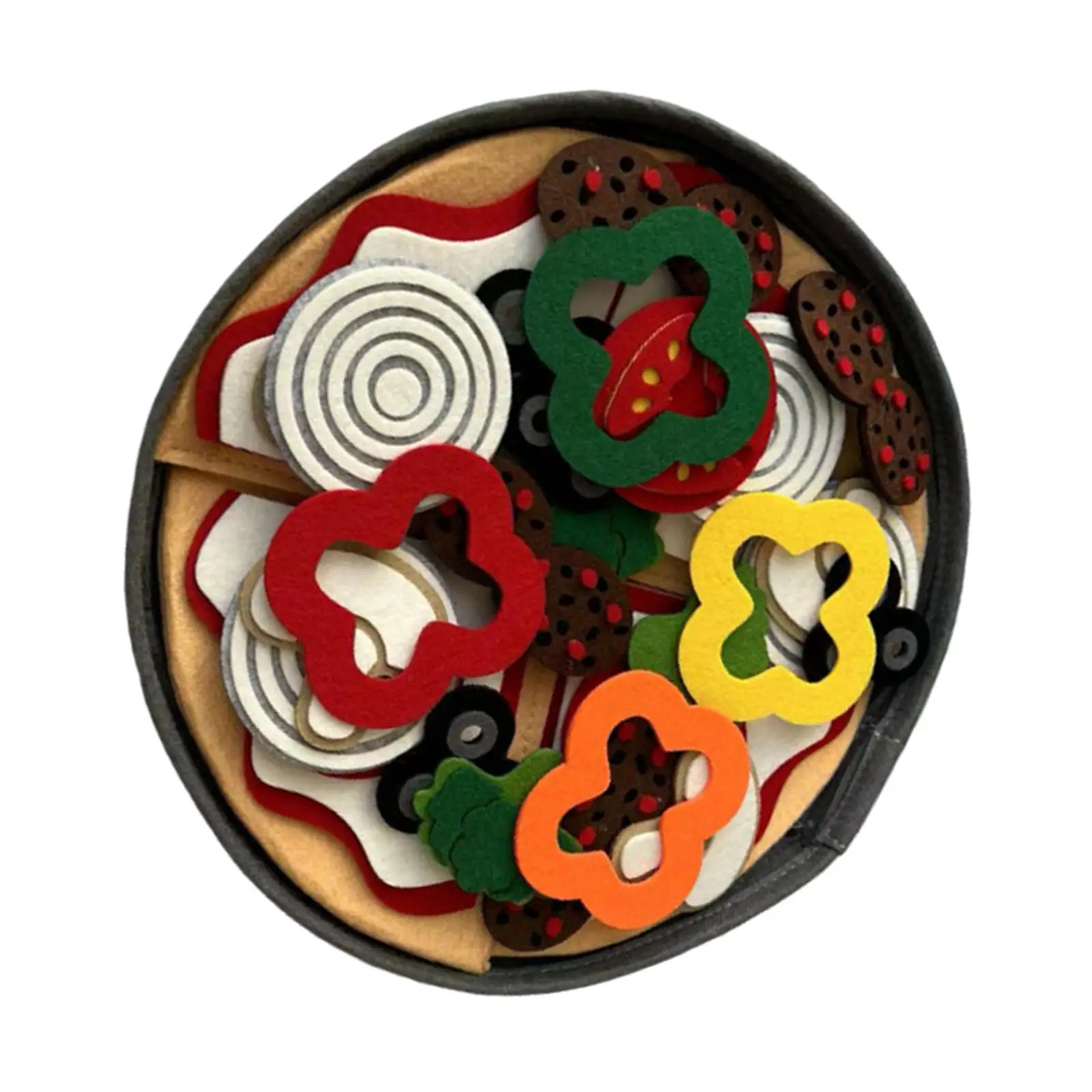 Pizza Play Food Set Multicolor Early Educational Toy Kitchen Food Toy Felt Food for 3 Years and up Gift Children Boys Girls Kids