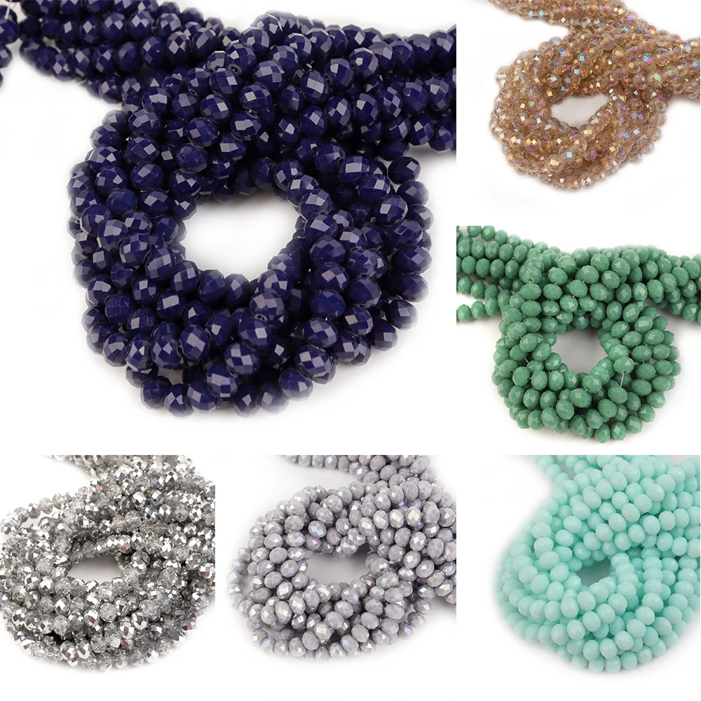 

1Strand Glass Beads for Bracelets 3/4/6/8mm Faceted Multicolor Austria Crystal Round Loose Beads for Jewelry Making Diy Bracelet