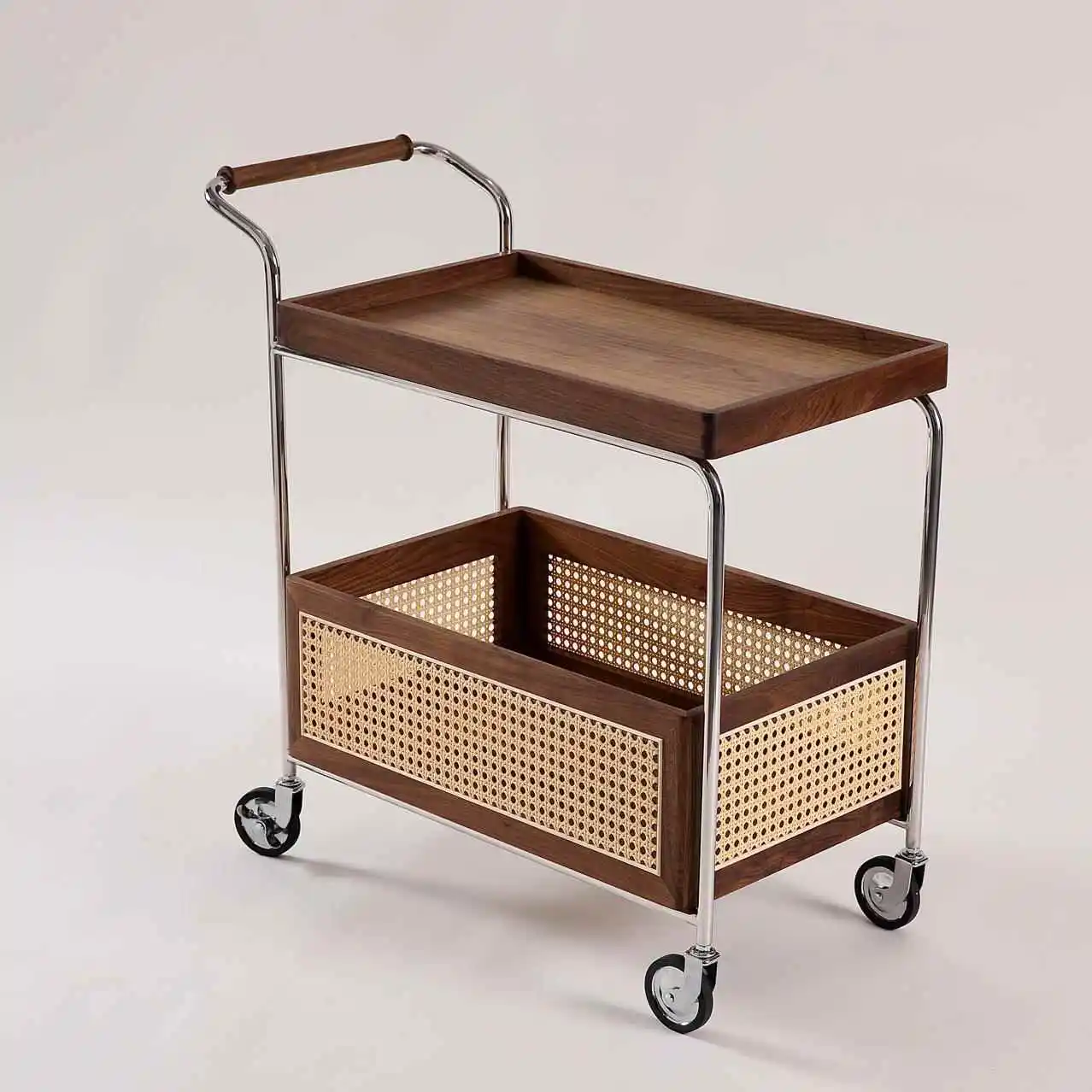 Retro mobile trolley living room balcony storage rack