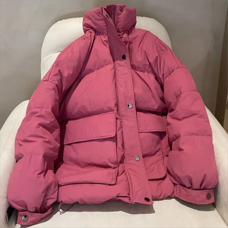 

Winter New Cotton Clothing Stand collar big pocket Coat fashion Cotton-Padded Jacket Large Size Wadded Overcoat