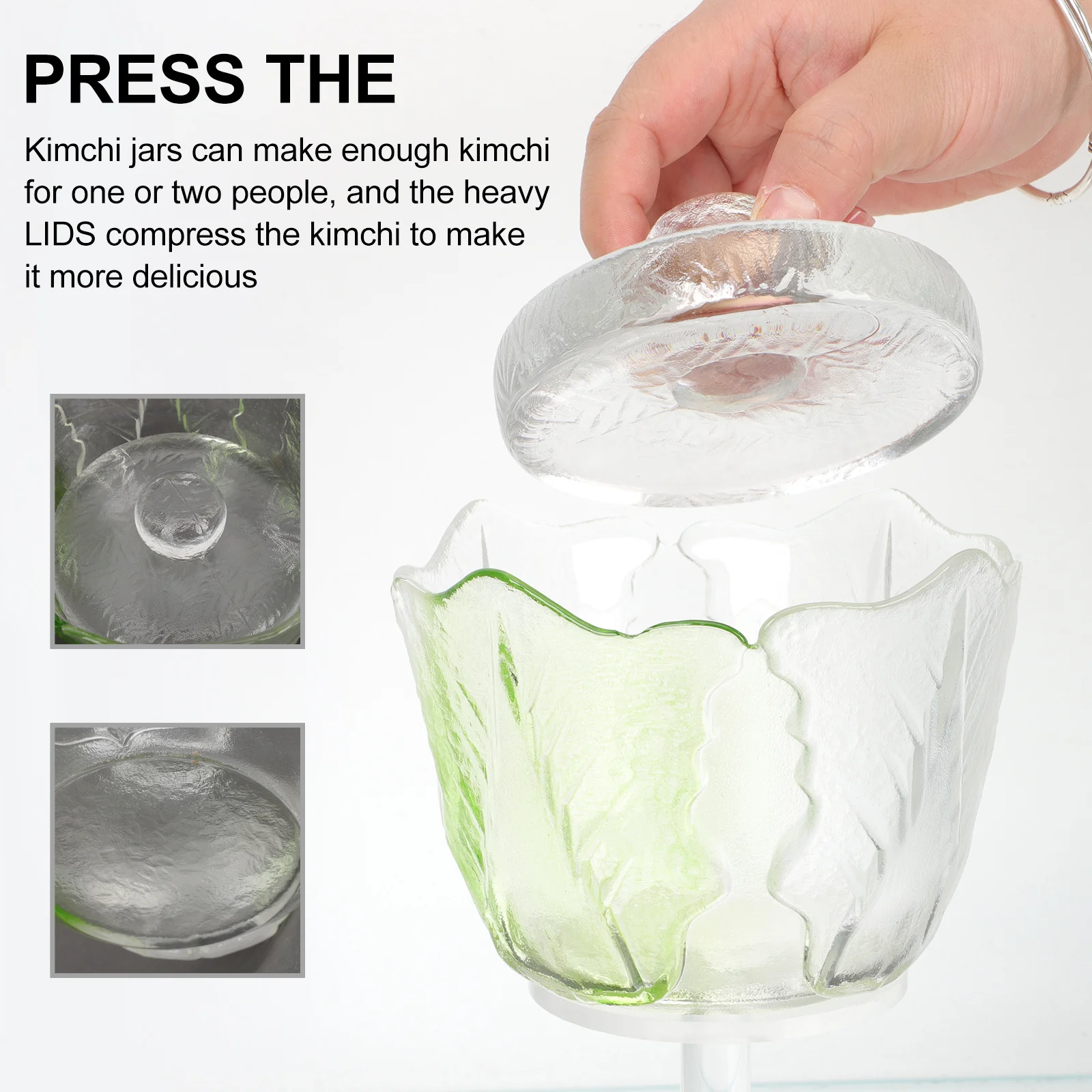 

Glass Pickle Jar Premium Clear Glass Storage Jar Household Fermenting Crock for Pickles Kimchi Sauerkraut Food Storage Container