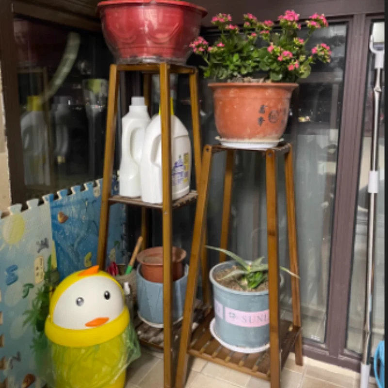

Tower-Shaped Bamboo Plant Rack Multi-Layer Succulent Flower Shelf Indoor Greenery Display Stand for Balcony Decor